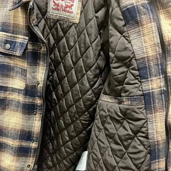 Levi's Men's Classic Plaid Shirt Jacket - Cotton Overshirt With Dual Zipper